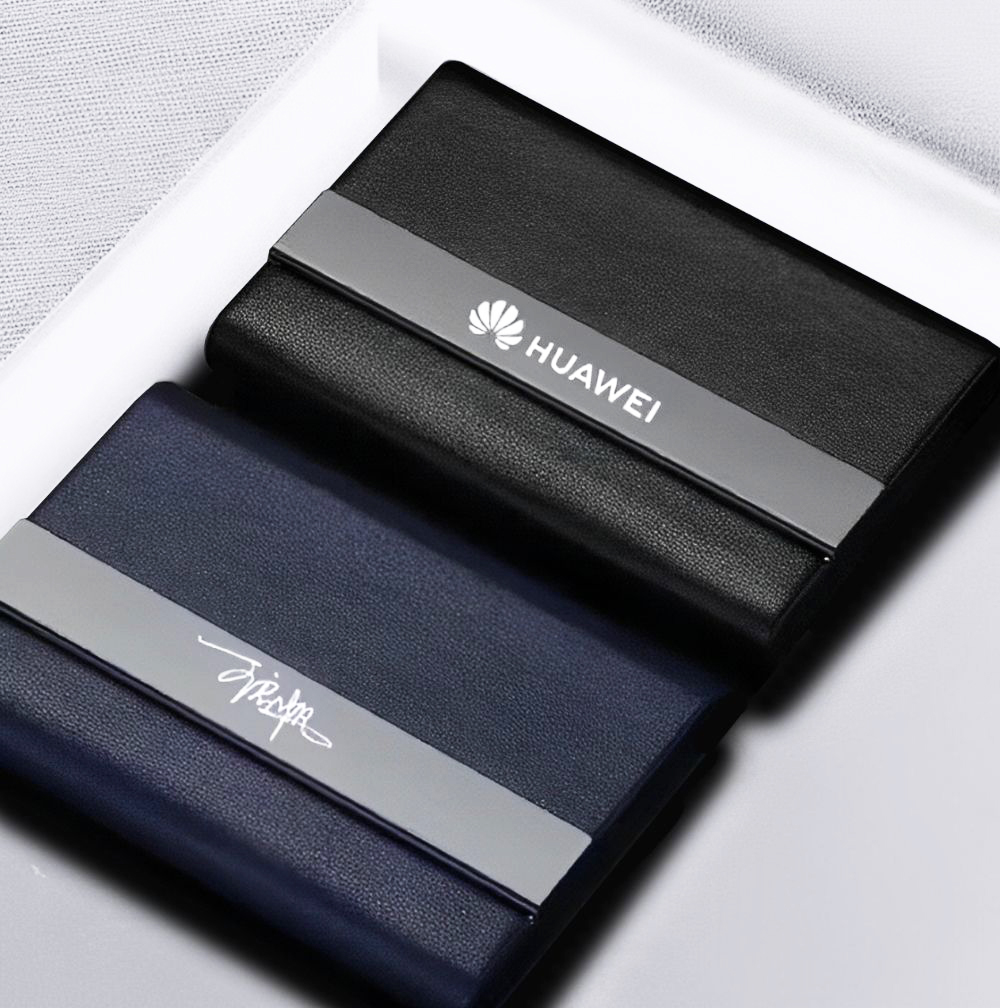 Stripe PU Name Card Holder