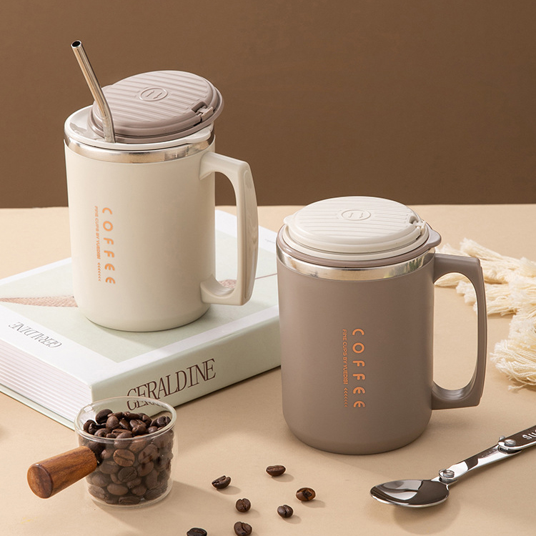 480ml Explorer Stainless Steel Mug with Straw and Spoon 