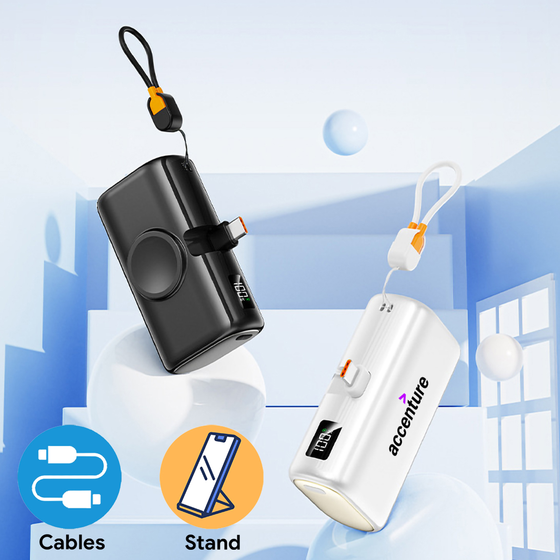 10,000mAh 2-in-1 Power Bank with Magnetic Wireless Watch Charger