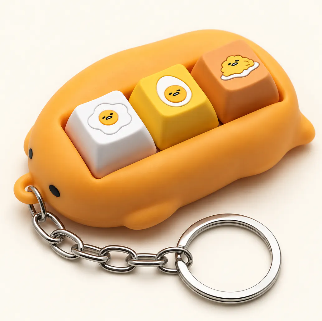 Custom PVC Fidget Keycap Clicker Keychain