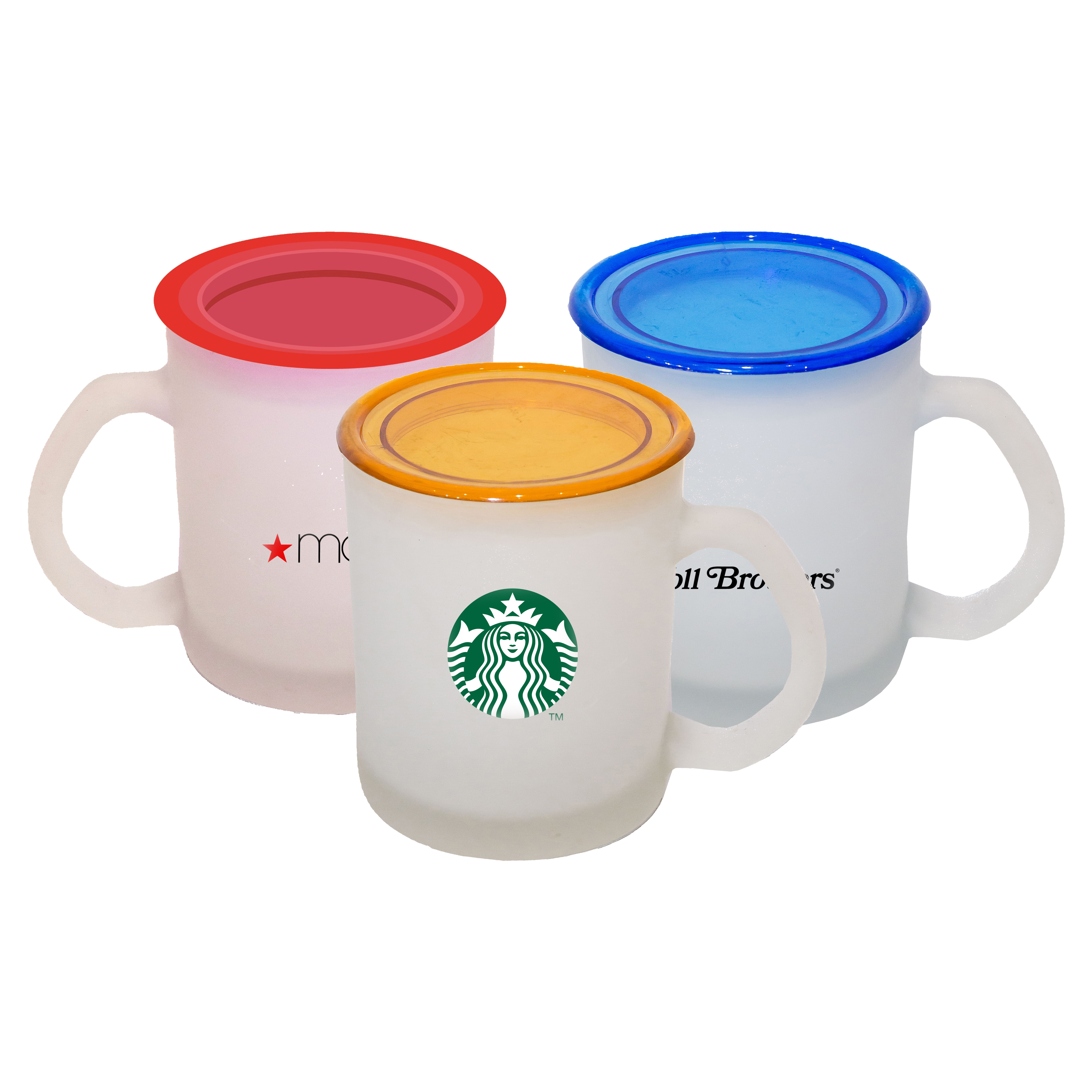400ml Frosted Glass Mug with Lid