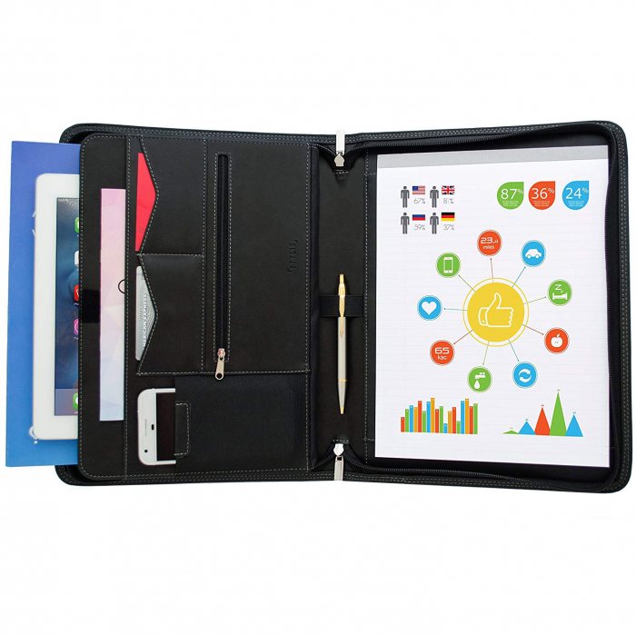 Premium Zippered Portfolio Organizer