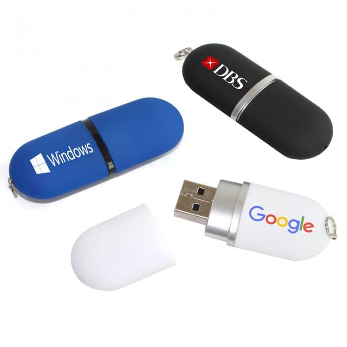 Customised Rounded USB Thumb Drive With Logo Print Singapore