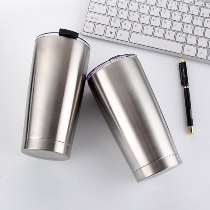 580ml Double Insulated Stainless Steel Tumbler with Lid (Straw friendly)