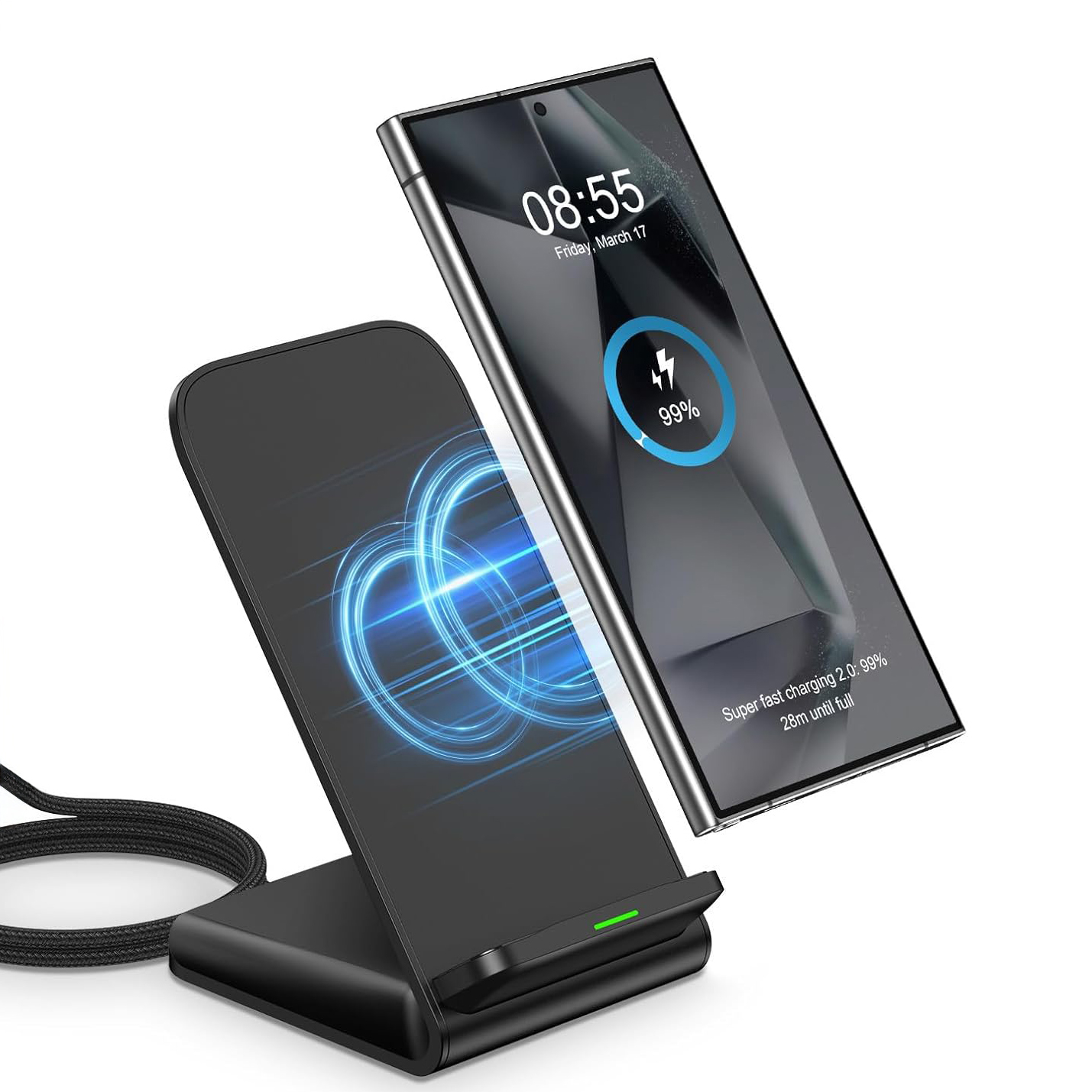 Lux Qi Fast Charge Wireless Charger Phone Stand