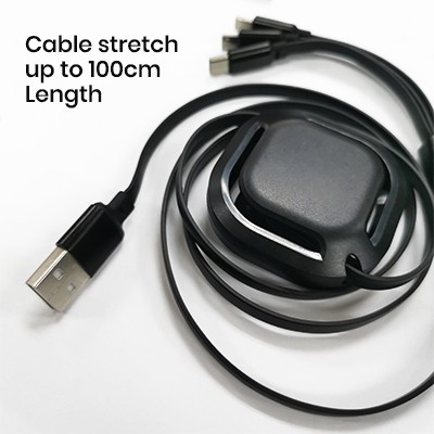 VORTEX 3-in-1 Retractable USB Charging Cable