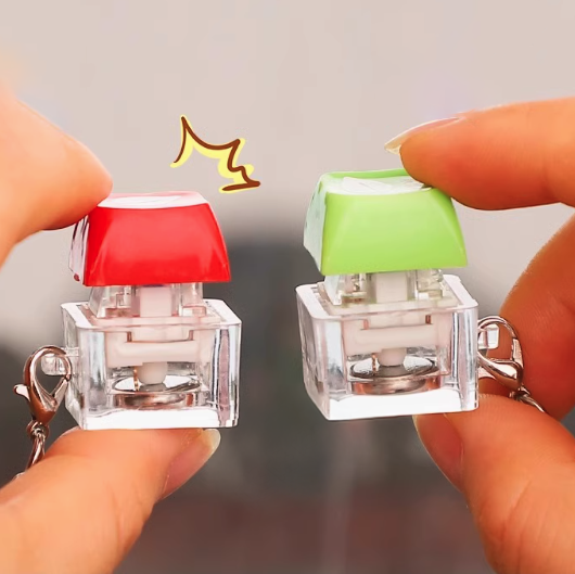 LED Keycap Clicker Keychain