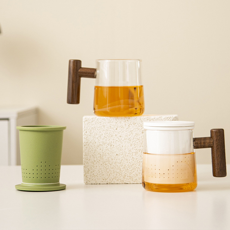 400ml Nordic Glass Cup with Tea Strainer