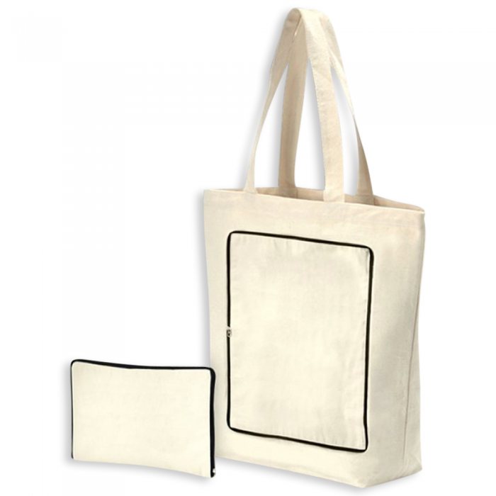 Customised Foldable Cotton Canvas Tote Bag With Logo Print Singapore