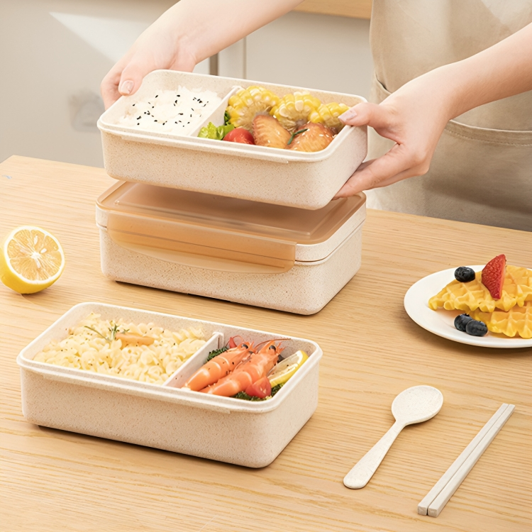 Wheat Straw Lunch Box with Cutlery