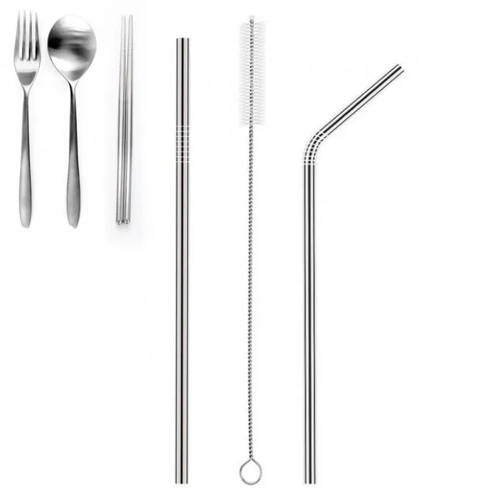 Cutlery + Straight Straw + Cleaner + Curve Straw