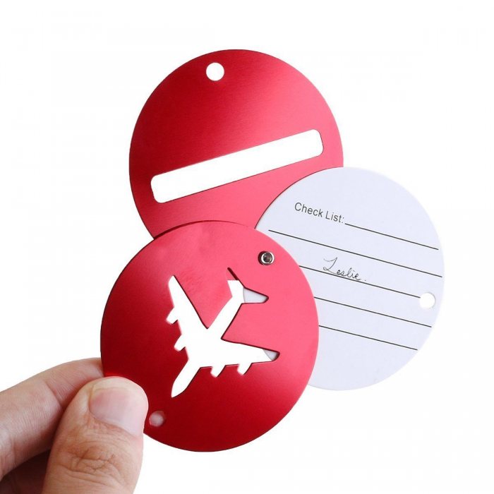 Round Aluminium Luggage Tag