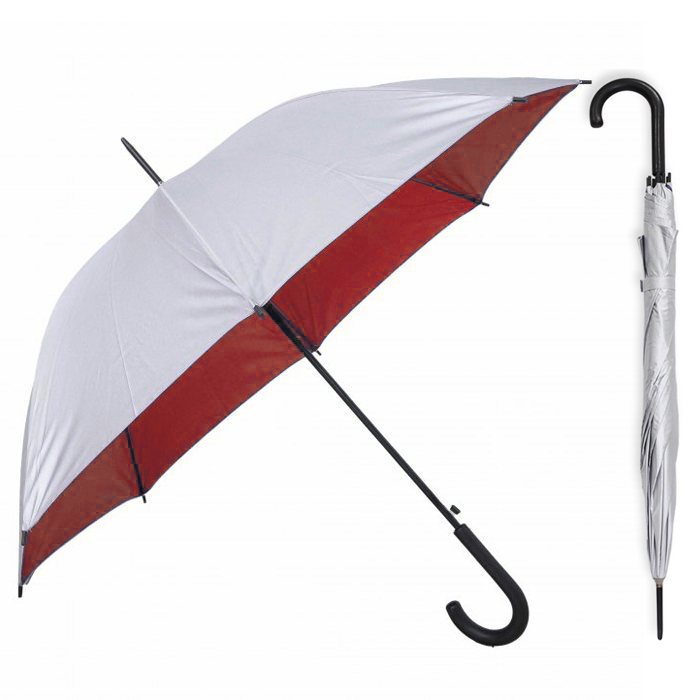 24'' Classic J-Hook Umbrella (Silver Coating)
