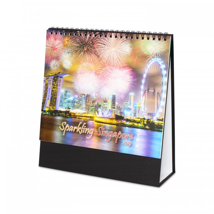 Customised Sparkling Singapore Calendar (Landscape) With Logo Print