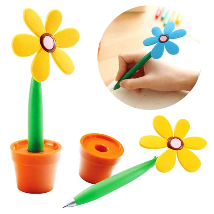 Customised Flower Pen with Stand With Logo Print Singapore