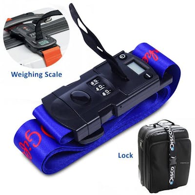 Luggage Strap with Lock and Weighing Scale