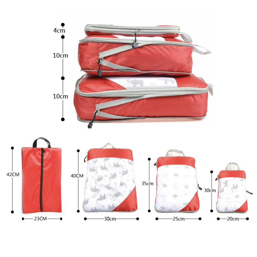 4 Pcs Compression Travel Packing Cube 