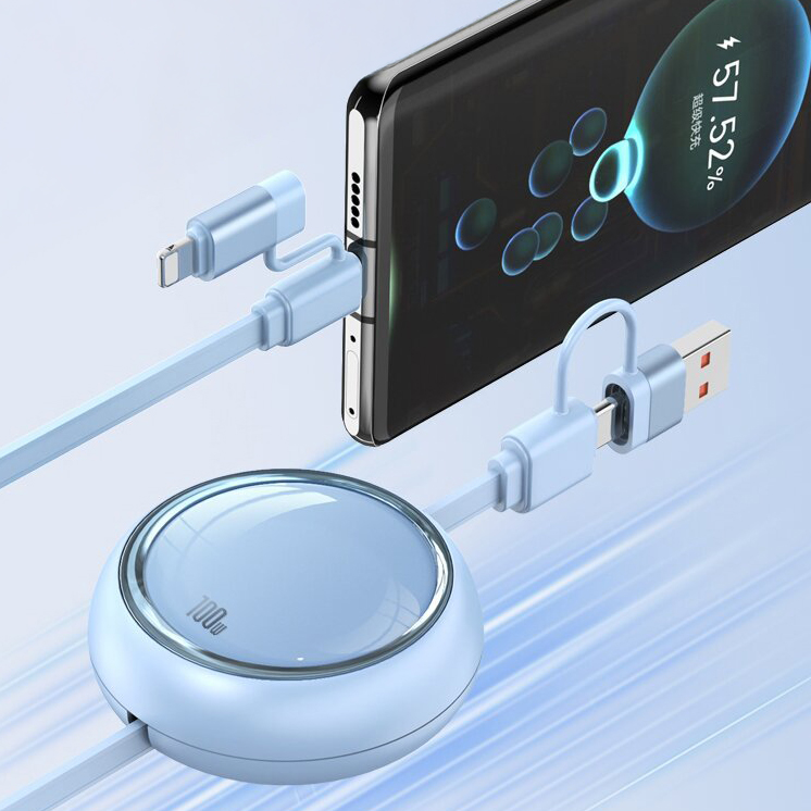 100W 4-in-1 Versa Retractable Cable
