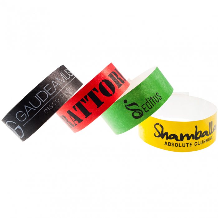 Customised Paper Tyvek Wristband With Logo Print Singapore