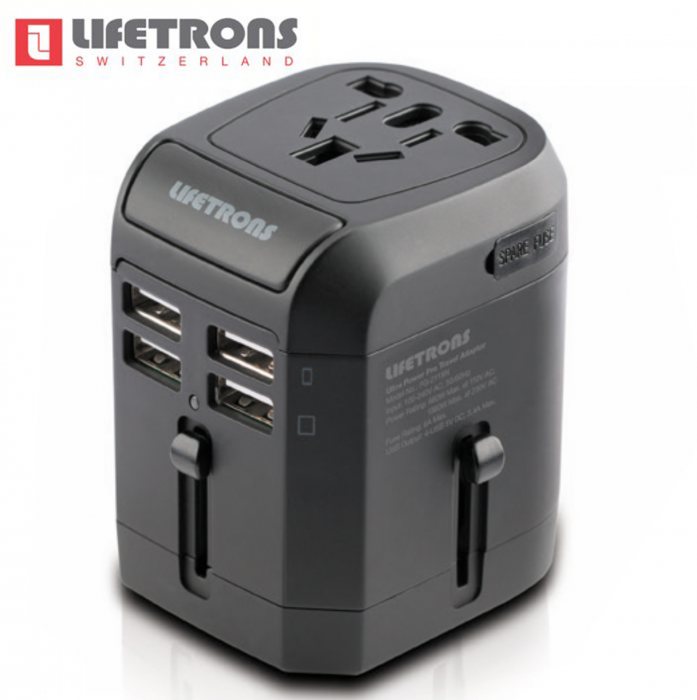 Lifetrons Ultra Power Pro Travel Adaptor 4-USB Universal Charge