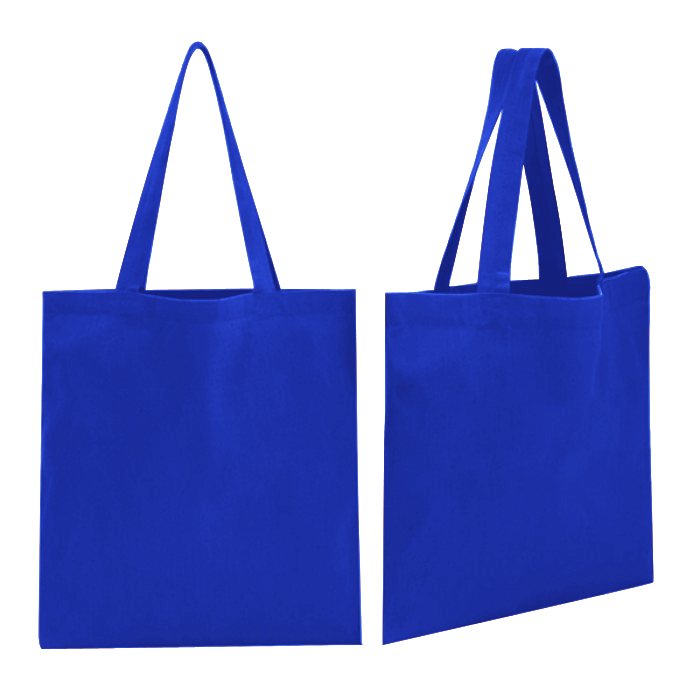 blue canvas tote bag