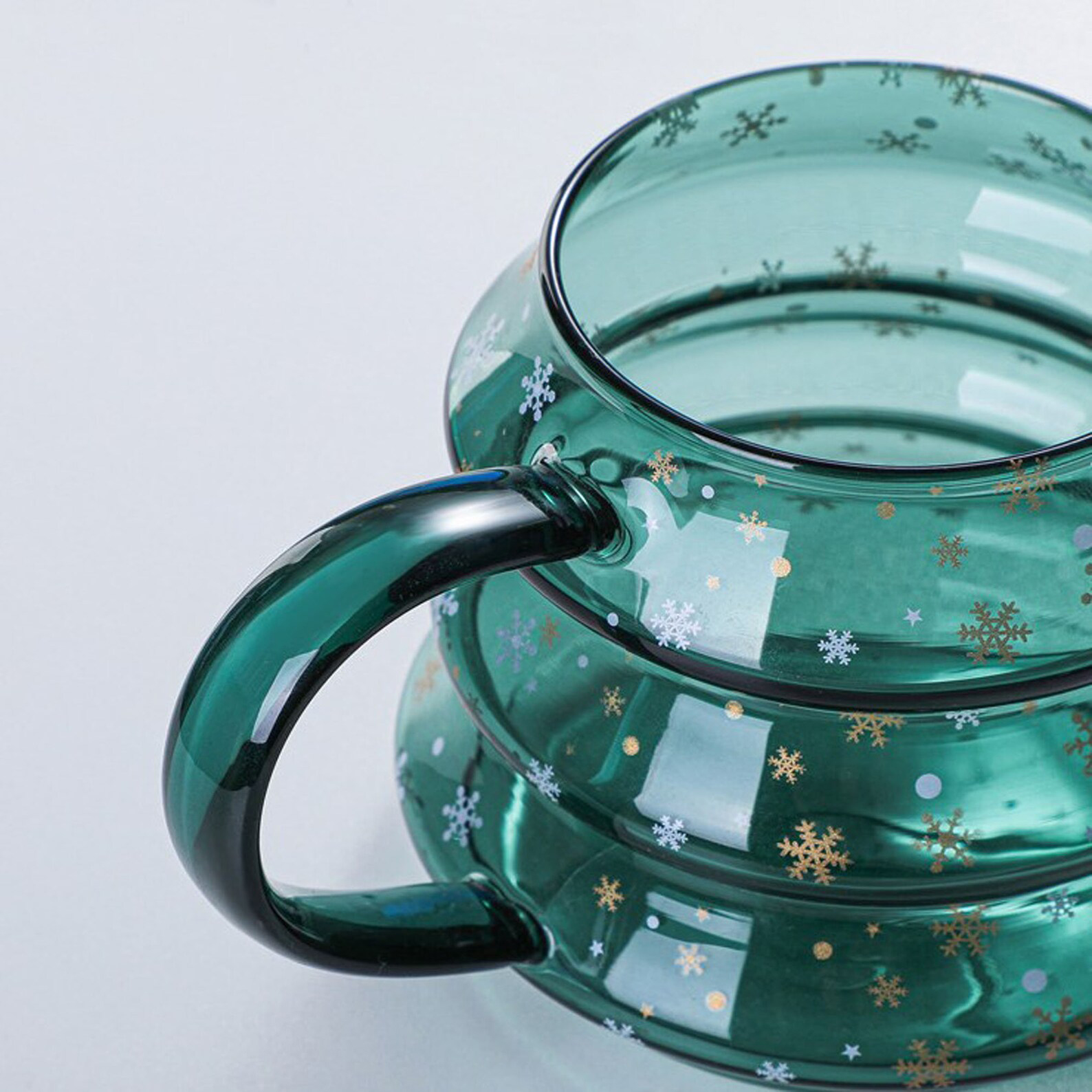 400ml Christmas Tree Shaped Glass with Spoon 