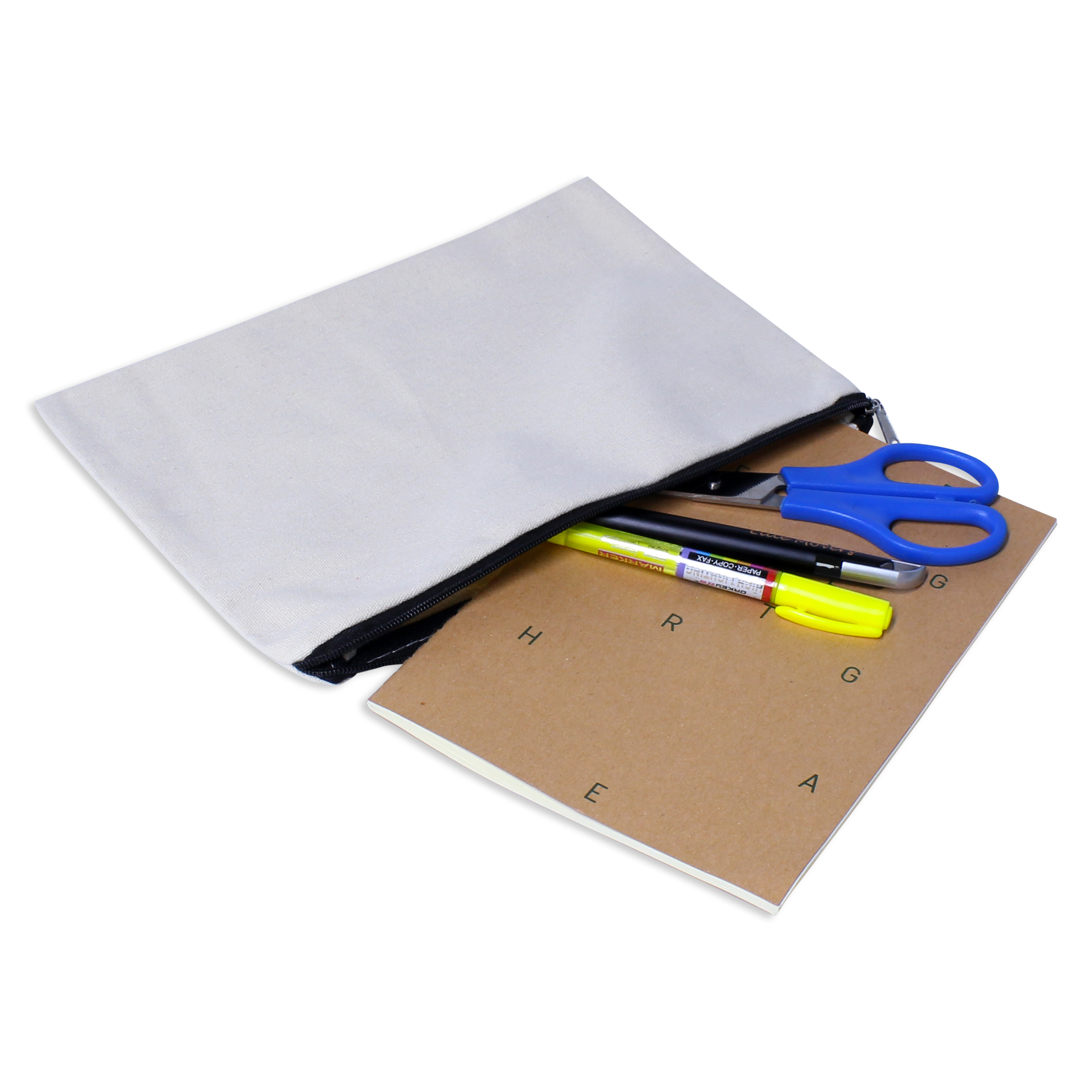 Customised A5 Canvas Zipper Pouch With Logo Print Singapore