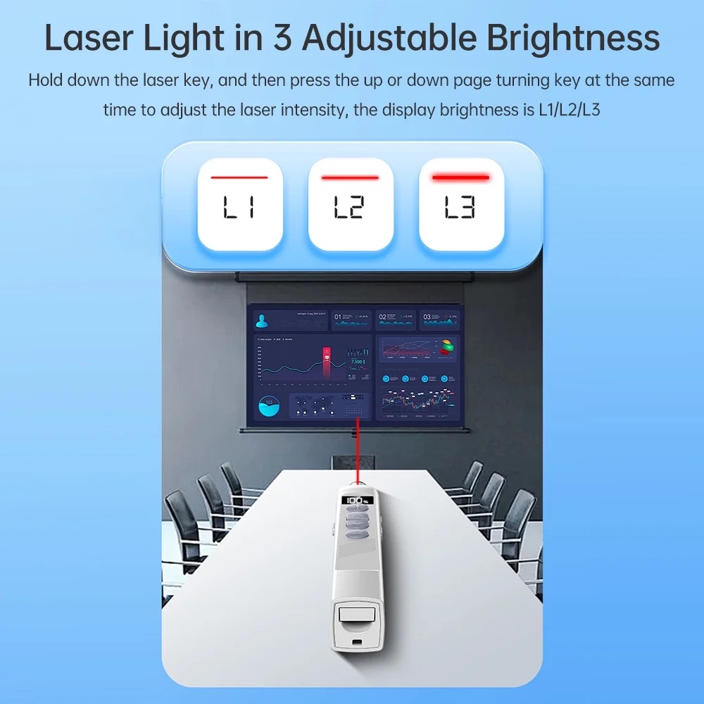 55cm Stride Rechargeable Presenter with Battery Display 