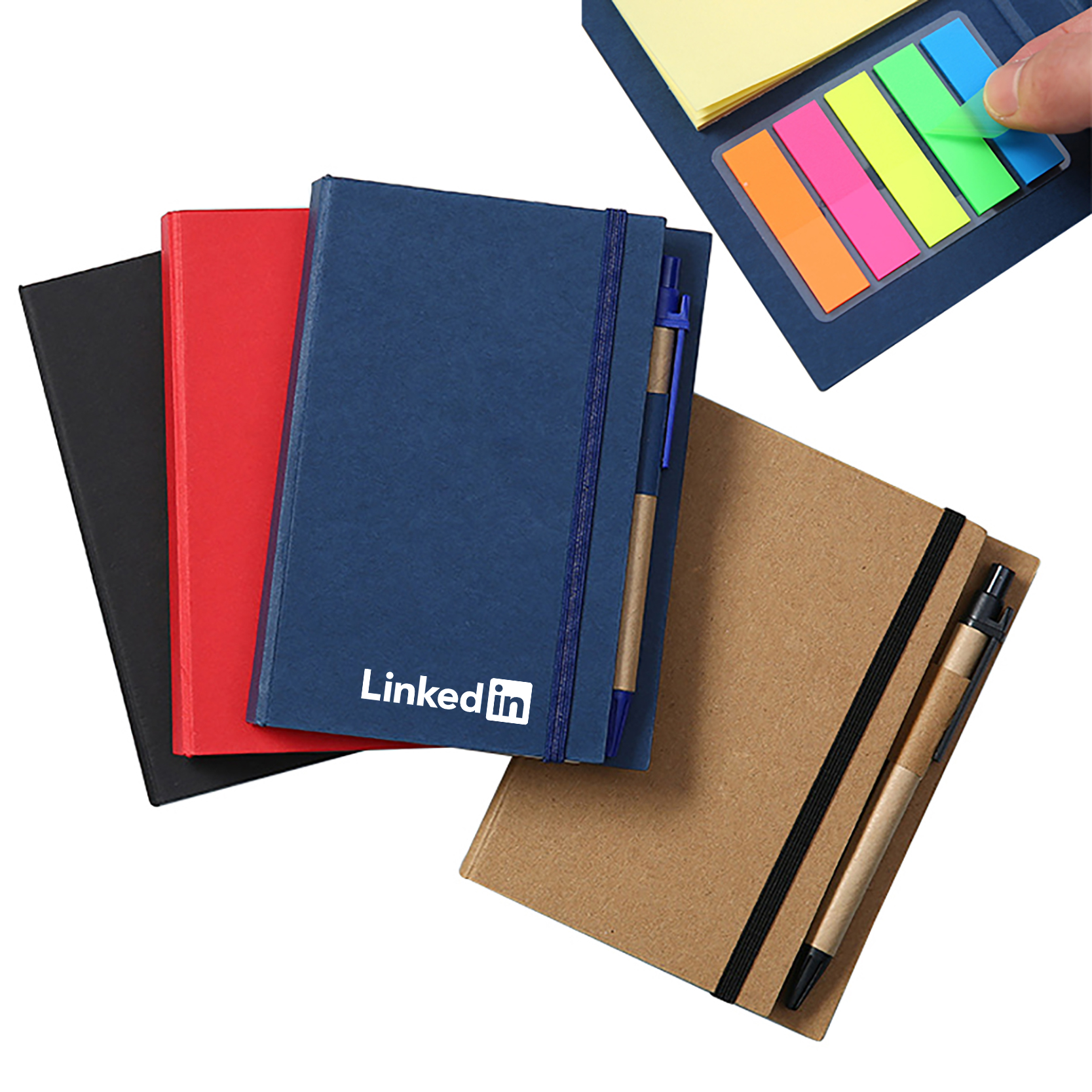 Eco-Friendly Notepad Set with Colour Tabs and Pen