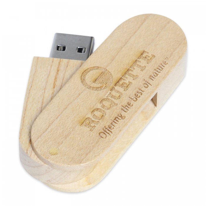 Rounded Wood USB Thumb Drive