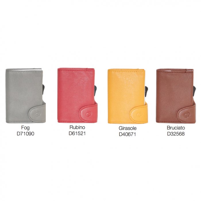 C-SECURE Aluminium Cardholder with Italian Leather Wallet