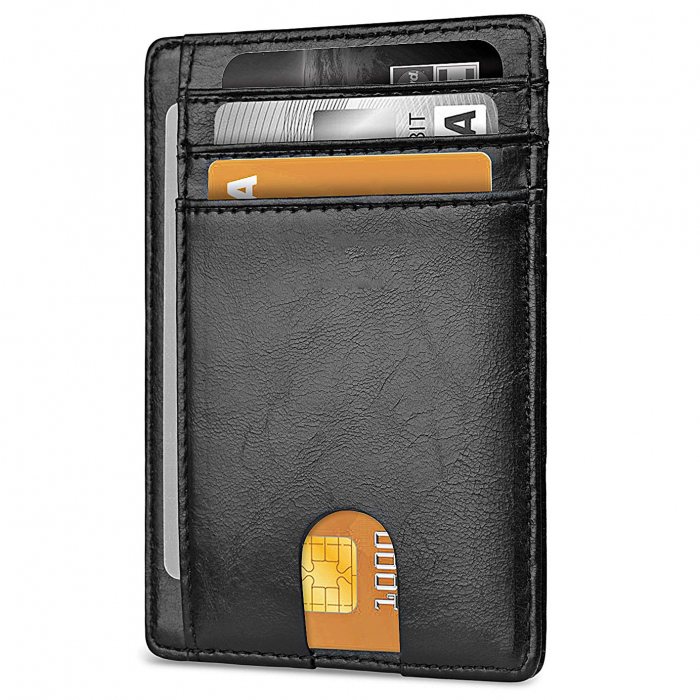 Minimalist RFID Blocking Leather Card Holder