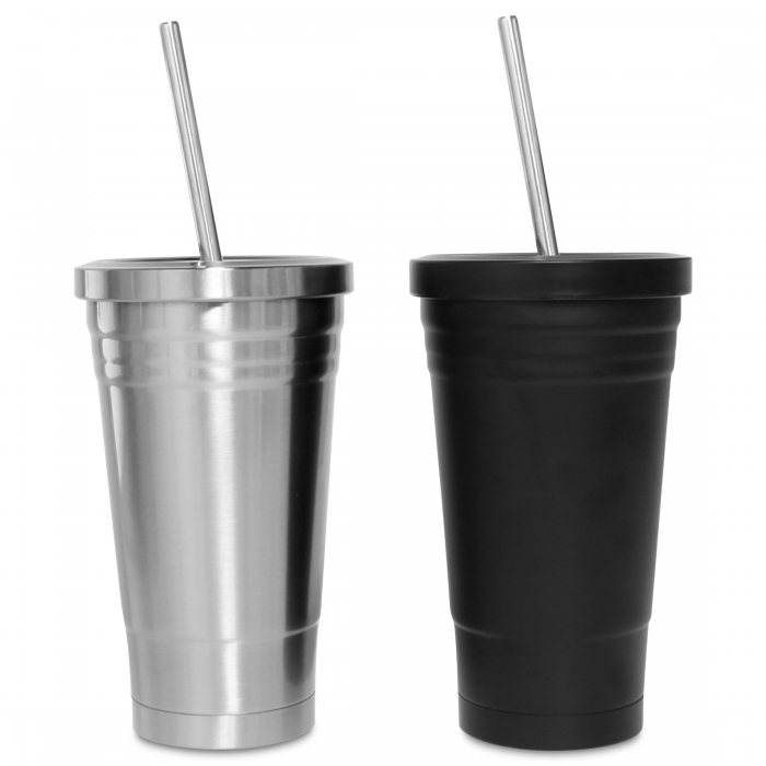 500ml Double Wall Stainless Steel Tumbler with Straw