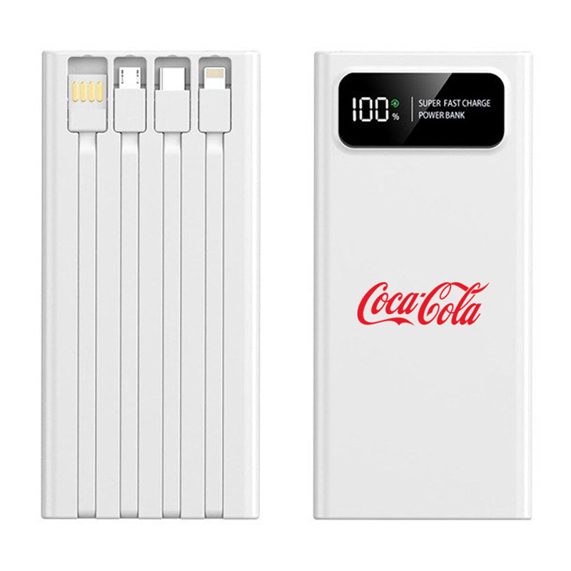 10,000mAh QUICK Charge Powerbank (With Built-in Cables)