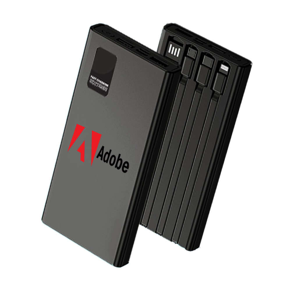 10,000mAh RAPID Charge Powerbank (With Built-in Cables)