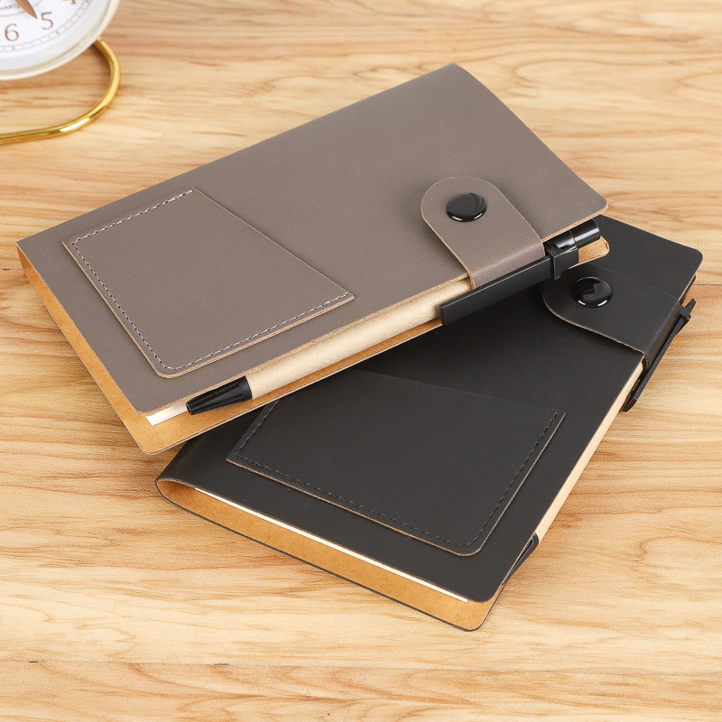 Lux Leather Notebook With Post It & Pen