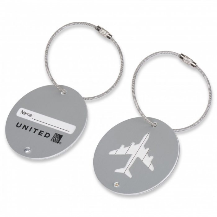 Round Aluminium Luggage Tag