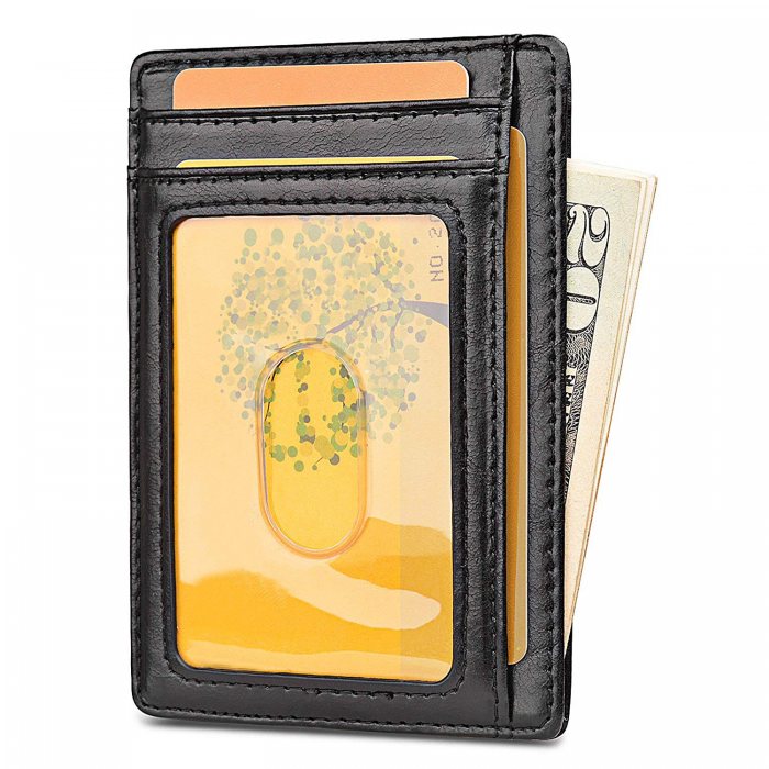 Minimalist RFID Blocking Leather Card Holder