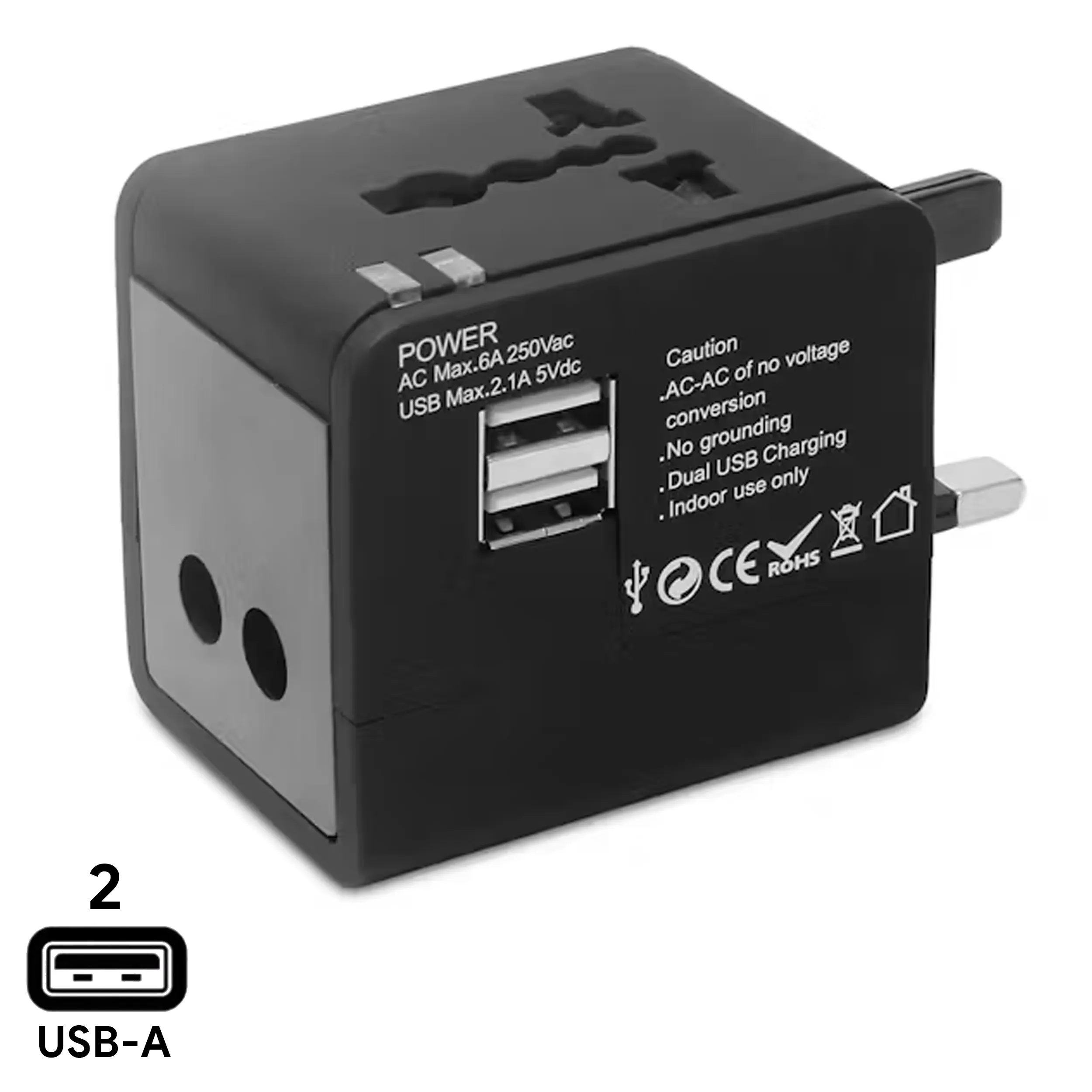 10.5W Cube Travel Adapter with 2 USB Port