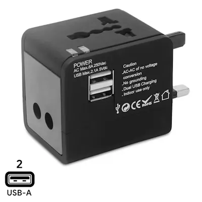 10.5W Cube Travel Adaptor with 2 USB Port