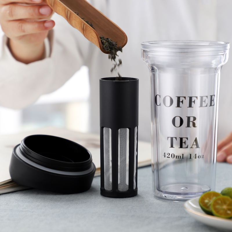 420ml Sippy Double-Wall Tea Infuser Bottle