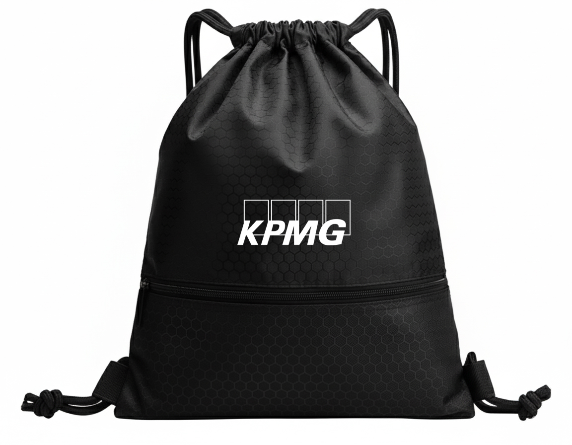High Quality Drawstring Bag with Front Pocket (Water-Resistant)