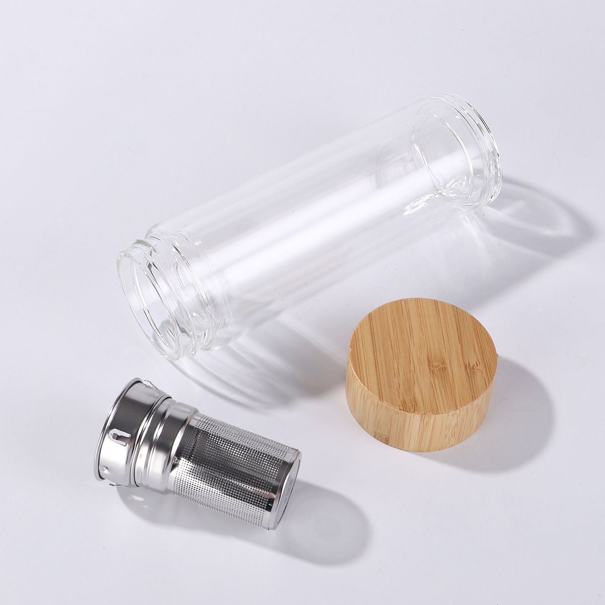 400ml Glass Bamboo bottle with Tea Infuser