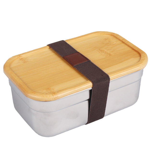 Sino Stainless Steel Lunch Box with Bamboo Lid