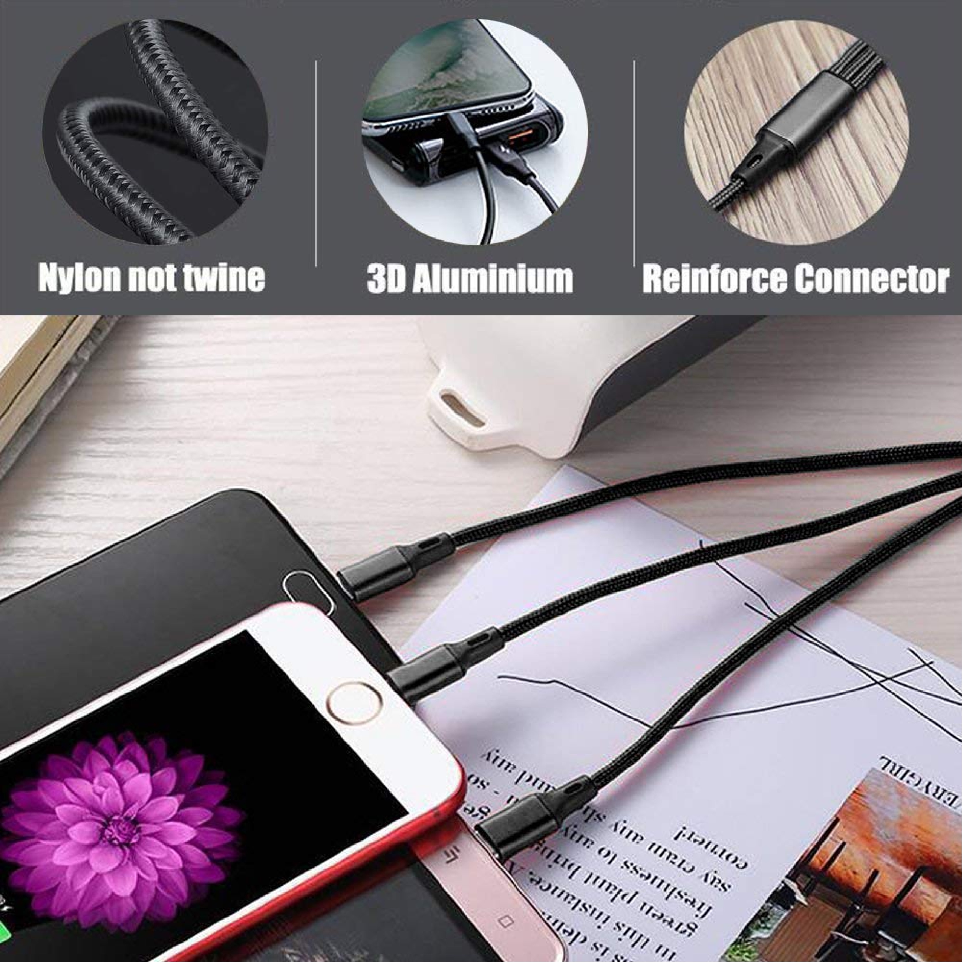 3-in-2 Multi Fast Charging Cable (3.0A)