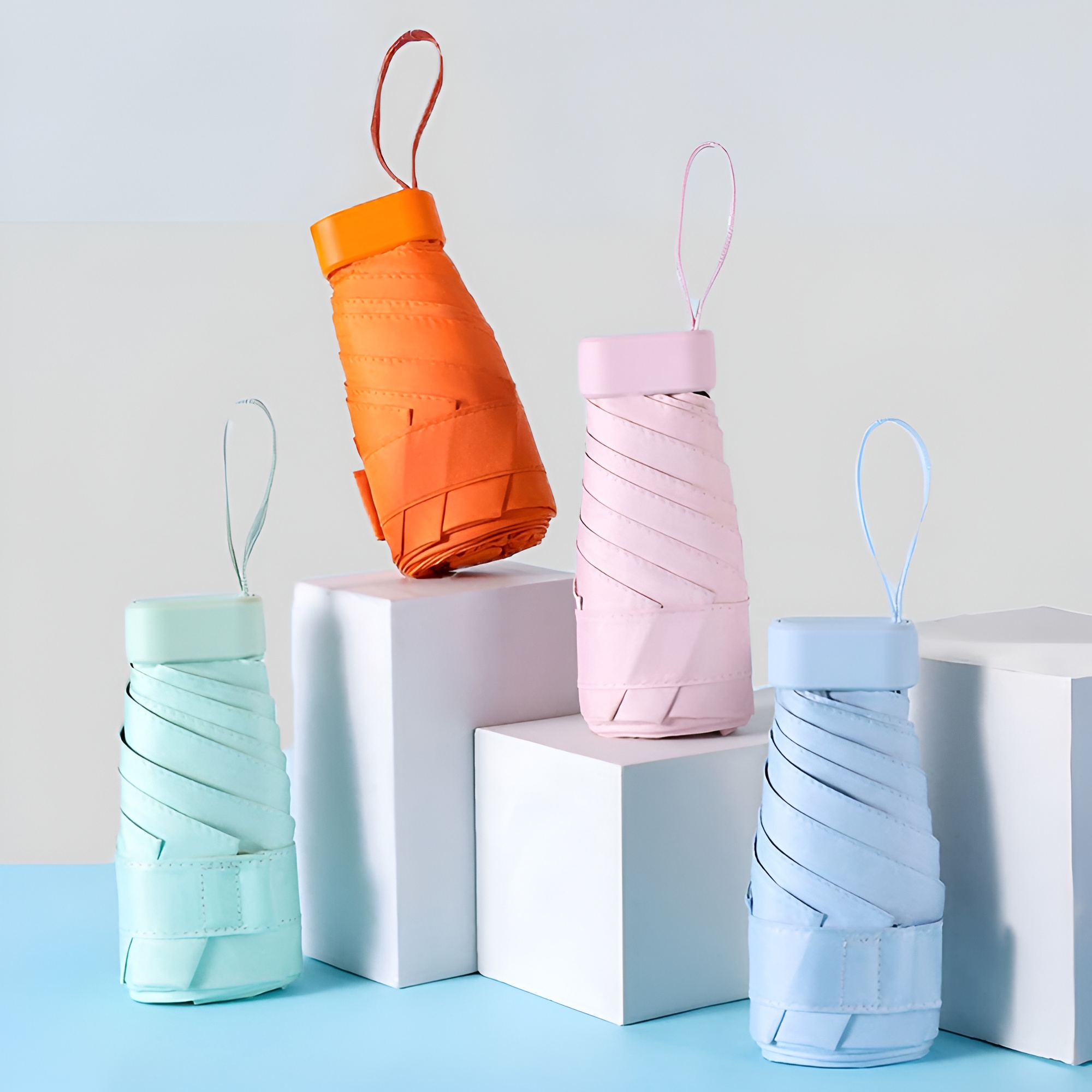 19'' Compact Lightweight Umbrella with UV Coating in Case