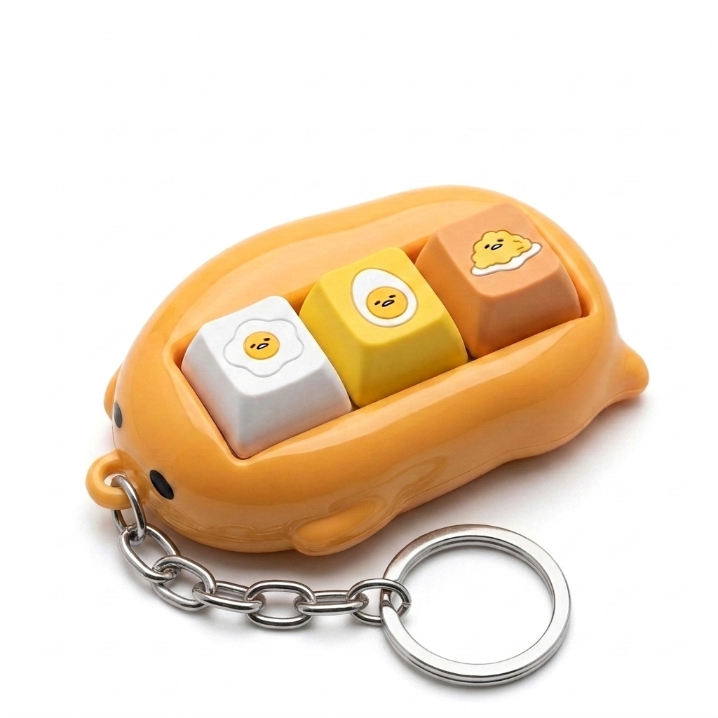 Custom PVC Fidget Keycap Clicker Keychain - Custom Keychains - 3x1 Custom PVC Base
