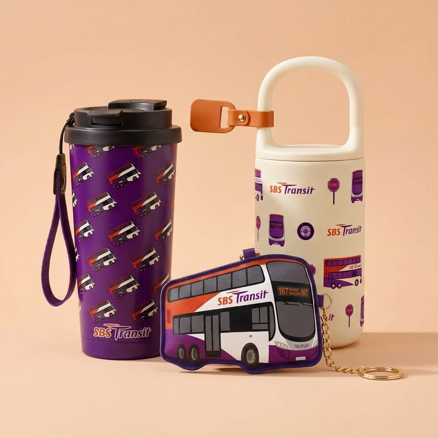 Bus Tumbler & Keychain Set — customised gift