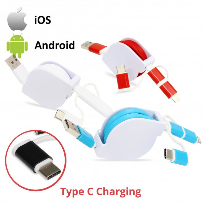 Retractable Charging Cable (with Type-C)