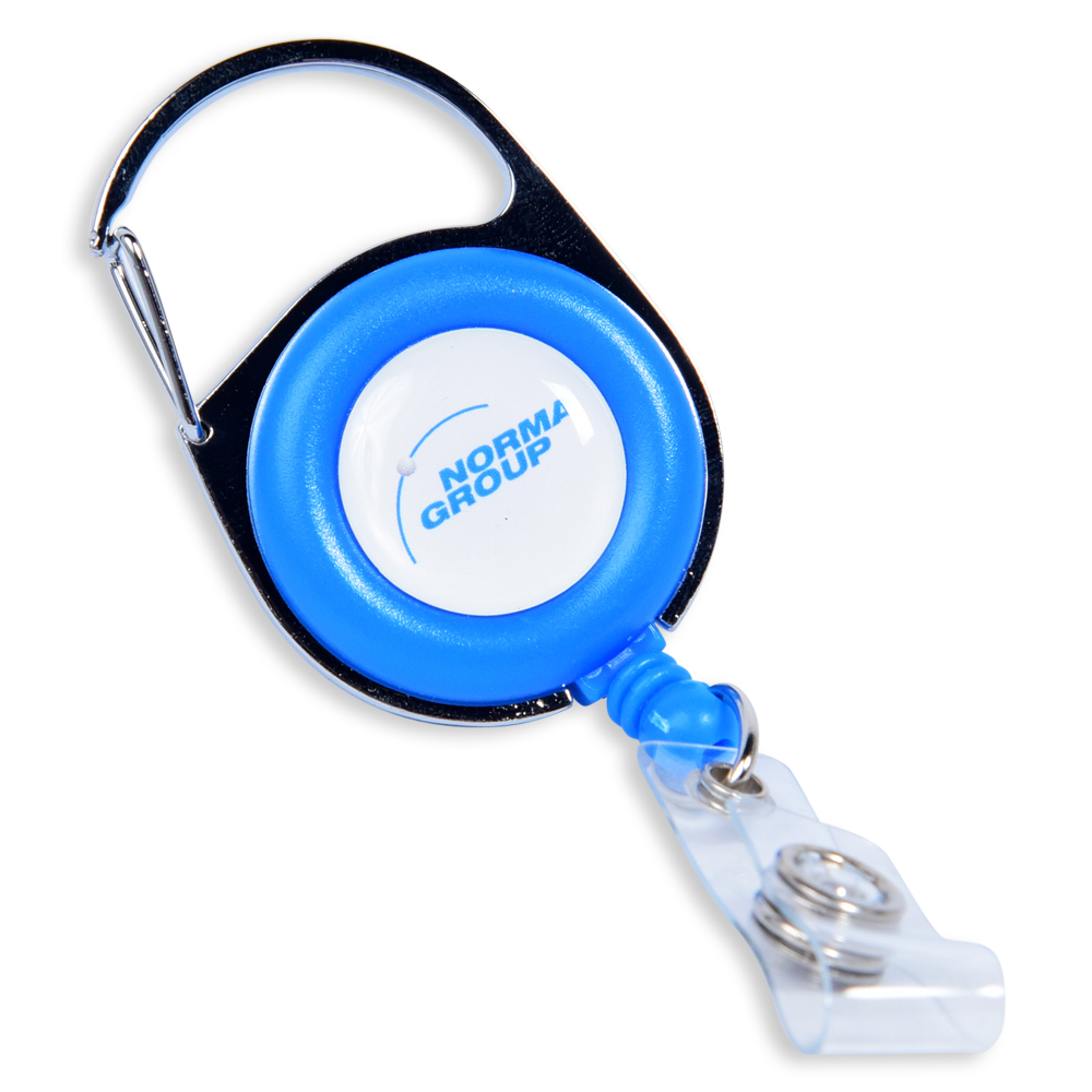 Custom Colour Badge Reel with Carabiner (Full Colour Logo)